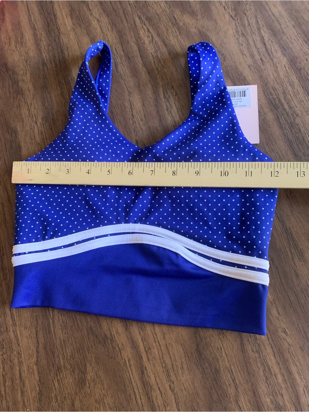 Willo Deep Blue Polka Dot Supportive Sports Bralette - Picture 6 of 8